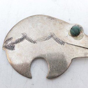 John Nelson sterling silver Navajo bear brooch